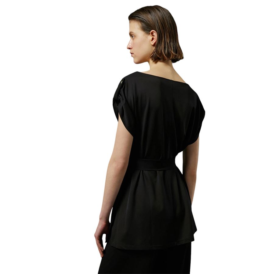 MAFALDA T-SHIRT PIQUET DI VISCOSA STRETCH Penny Black | 2411971046200004